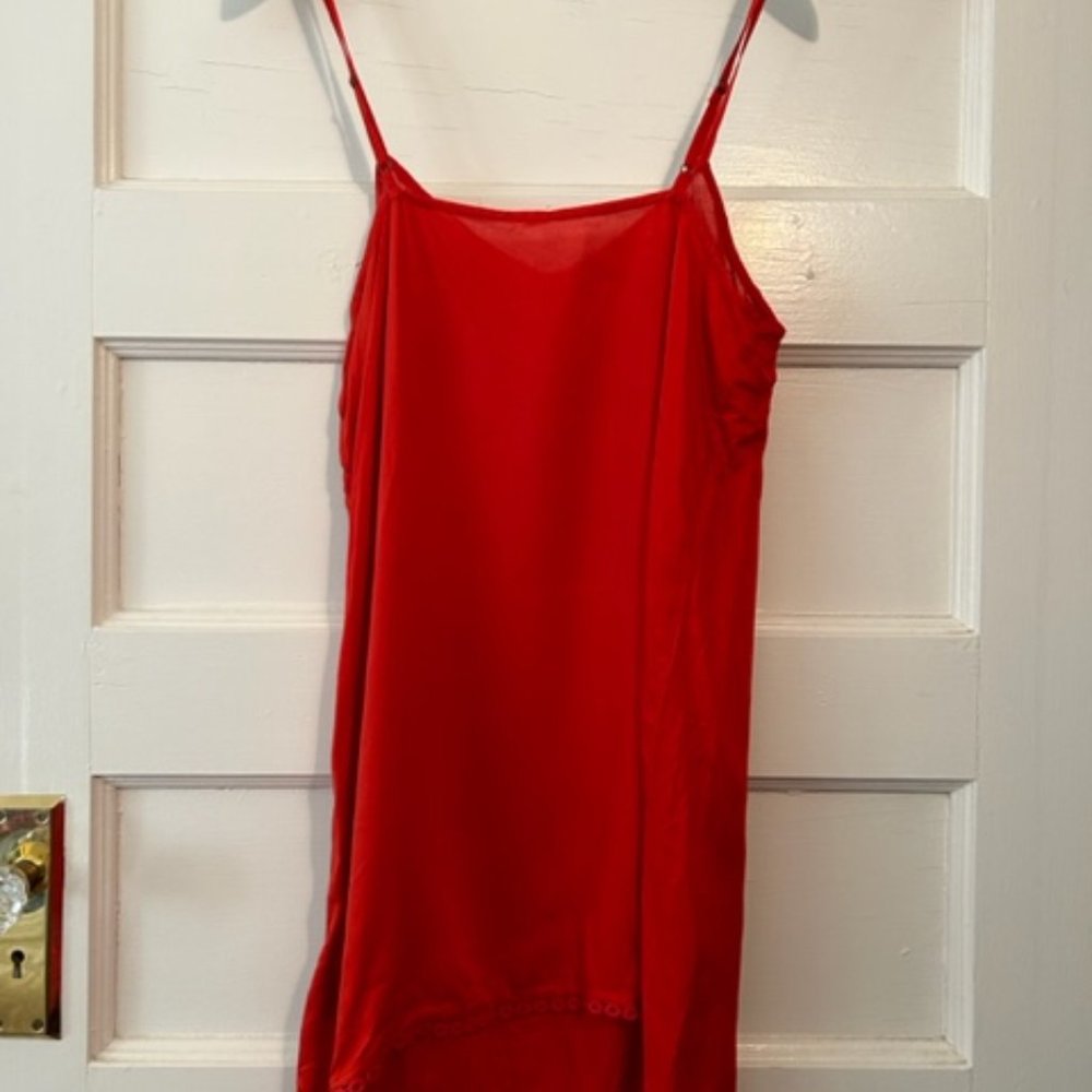 Anthropologie. Maeve. Red Printed Long-Sleeve Tiered Dress - Picture 9 of 15